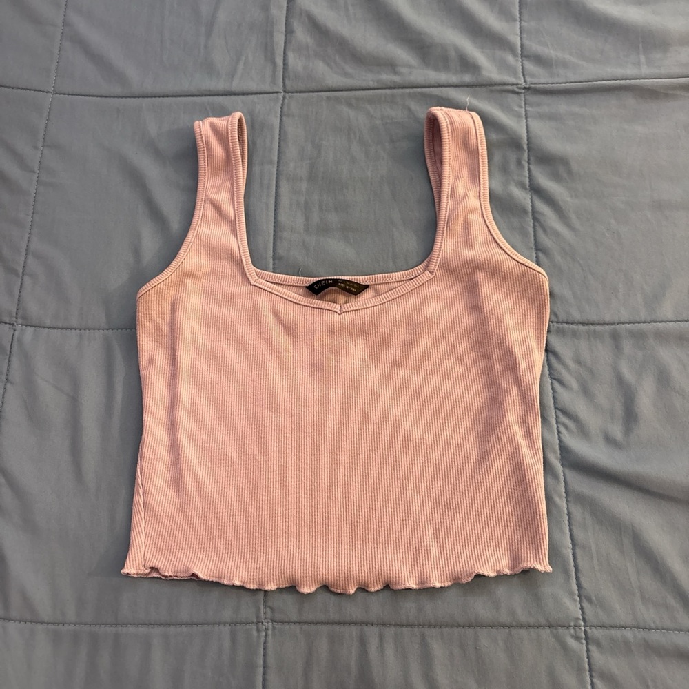 Purple Ribbed Tank Top